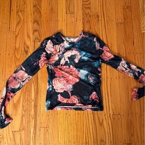 NWT Floral Mesh Long Sleeve